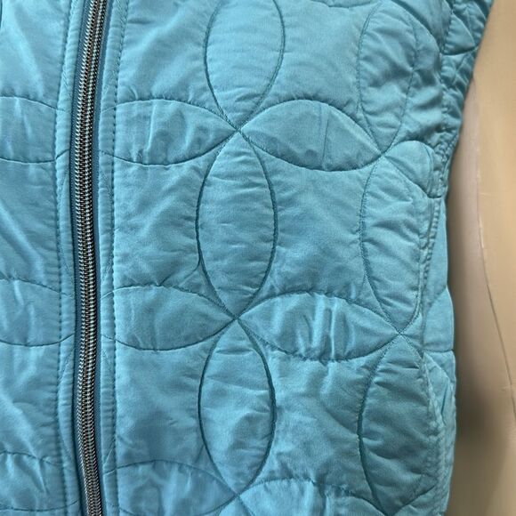 RA E QUILTED GILET PEACOCK BLUE - Picture 3 of 8
